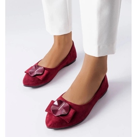 D/GMR Burgunderrote Ballerinas, verziert mit Rémy-Strasssteinen