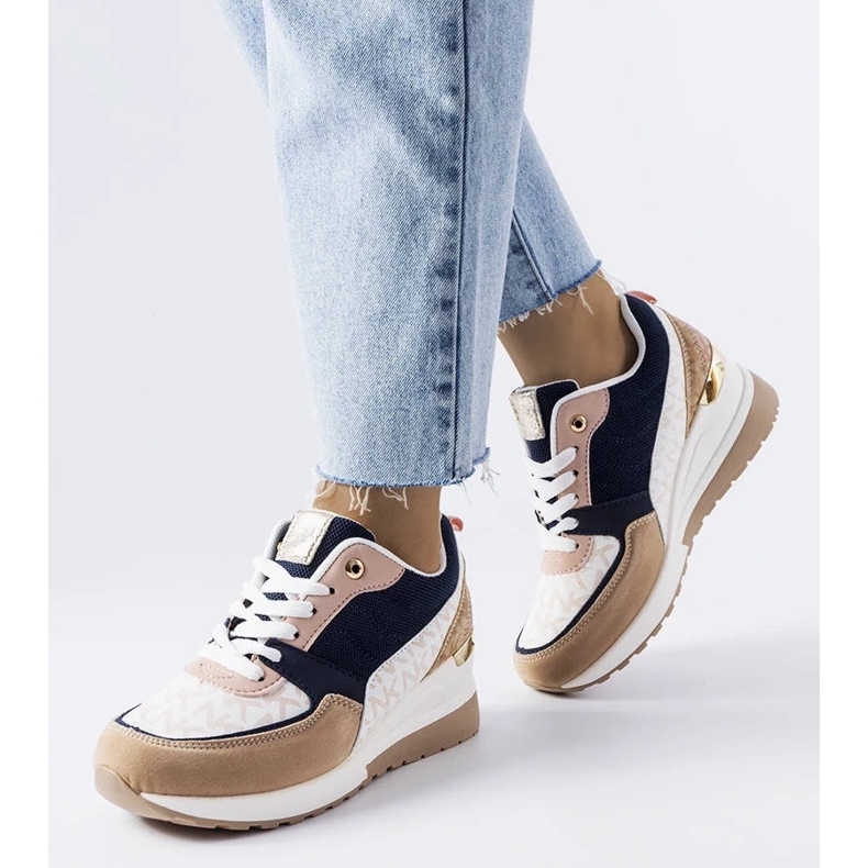 D/GMR Beige- und marineblaue Sneakers von Mireault