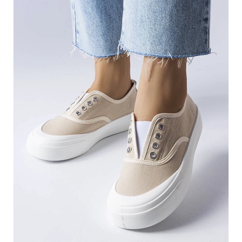 D/GMR Beige Slip-on-Sneakers von Rabican