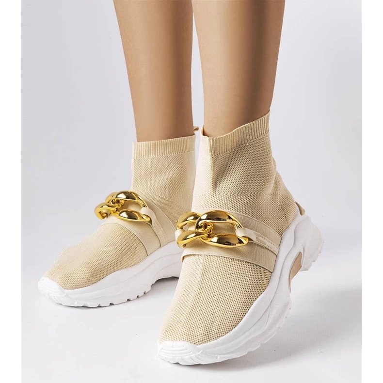 D/GMR Beige Turnschuhe mit Kette von Baptiste