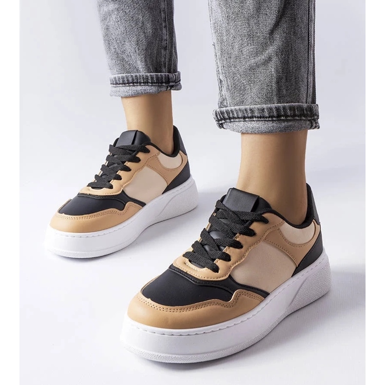 D/GMR Schwarz-beige Stiefel mit dickerer Sohle von Baron