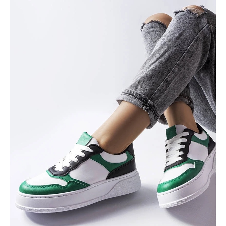 D/GMR Weiße und grüne Schuhe mit dickerer Sohle von Baron