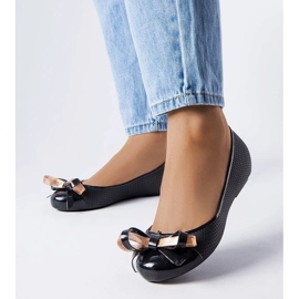 D/GMR Schwarze Ballerinas, verziert mit einer Harlingen-Schleife