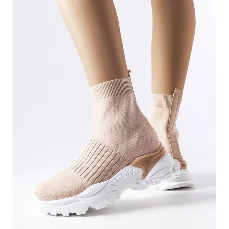 D/GMR Beigefarbene Sneakers mit elastischem Obermaterial von Antonio