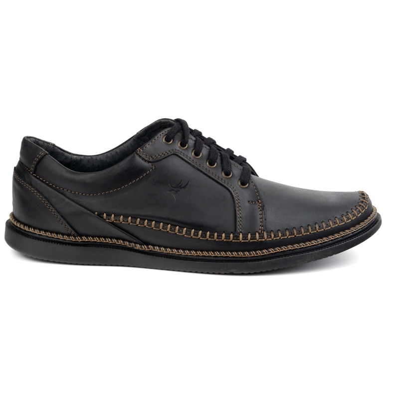 Olivier Herren Lederschuhe Casual Model 313gt Schwarz