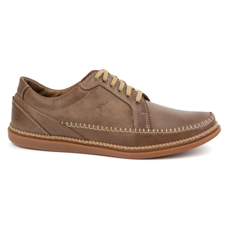 Olivier Herren Lederschuhe Casual Model 313GT Hellbraun
