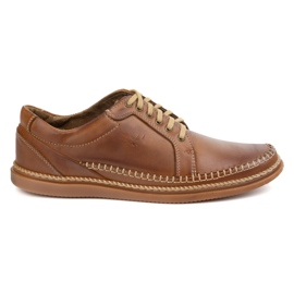 Olivier Herren Lederschuhe Casual Model 313gt Kamel braun
