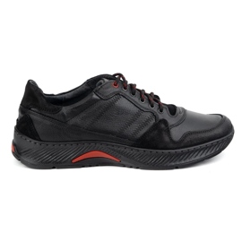 Olivier Herren Lederspitze -up Schuhe Sportstil 315gt Floter schwarz