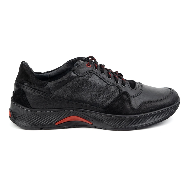 Olivier Herren Lederspitze -up Schuhe Sportstil 315gt Floter schwarz