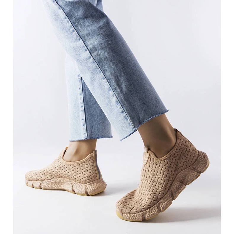 D/GMR Beige Sport-Slip-On-Sneaker von Obenor