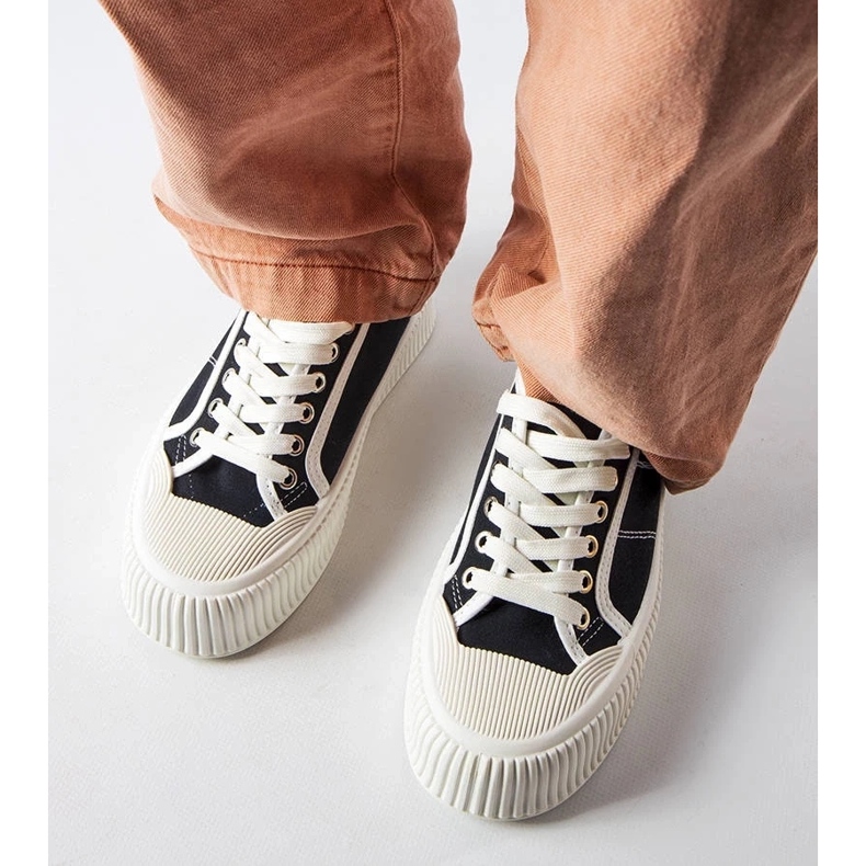 D/GMR Schwarze Plateau-Sneaker von Castanthea