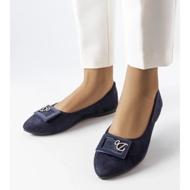 D/GMR Marineblaue Ballerinas mit Strasssteinen von Fleming