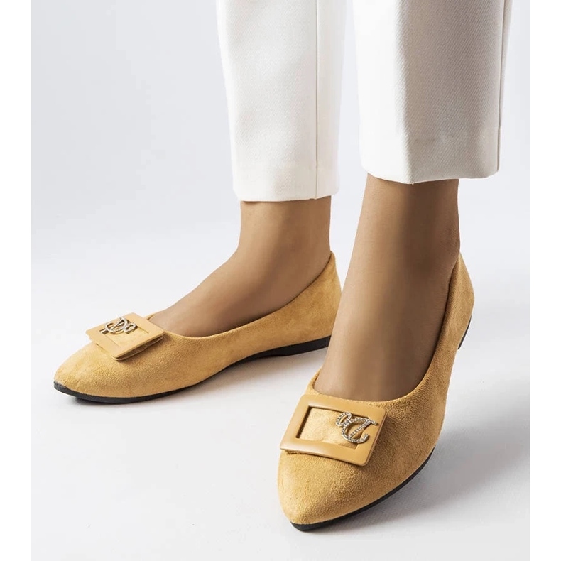 D/GMR Beige Ballerinas verziert mit Strasssteinen von Fleming