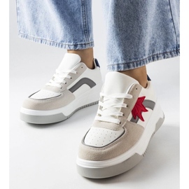 D/GMR Weiße Sneakers mit Öko-Wildleder-Einsatz von Kollins