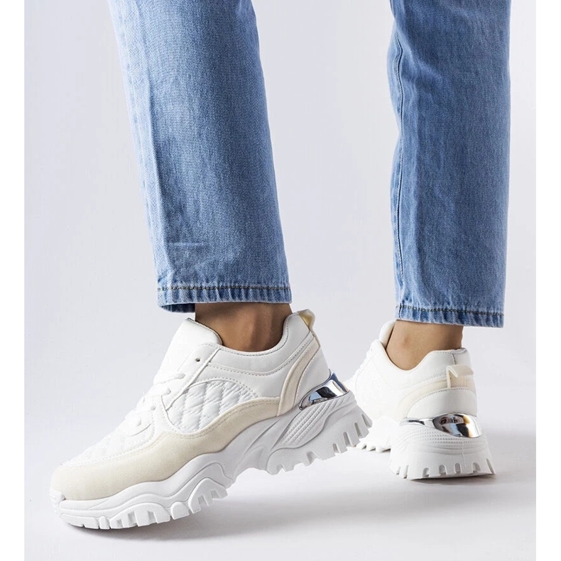 D/GMR Weiße Sneakers mit silbernem Einsatz von Esquibel