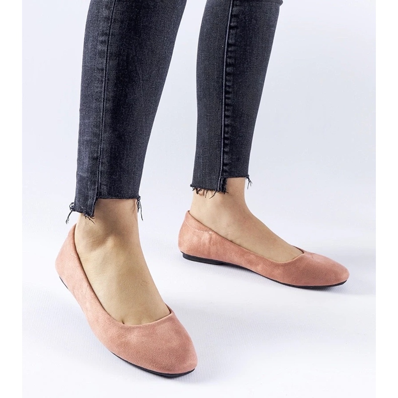 D/GMR Dunkelrosa Jules Ballerinas aus Öko-Wildleder