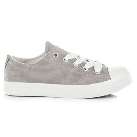 Ideal Shoes Cord-Turnschuhe grau