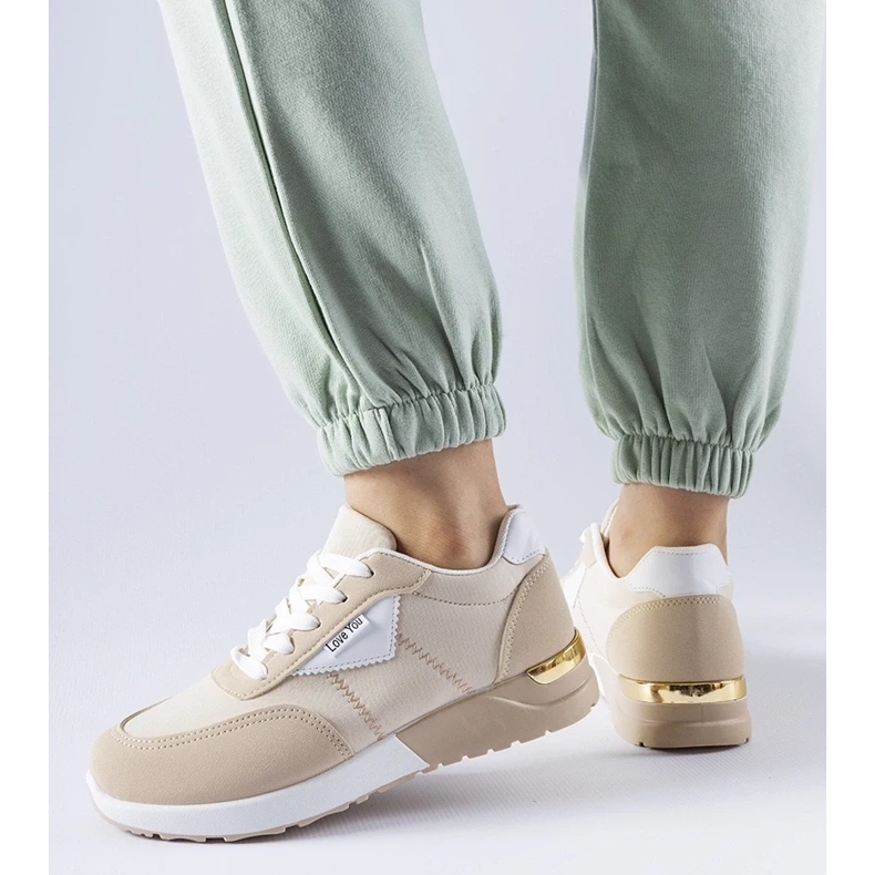 D/GMR Beige Stoff-Sneaker von Geraldino