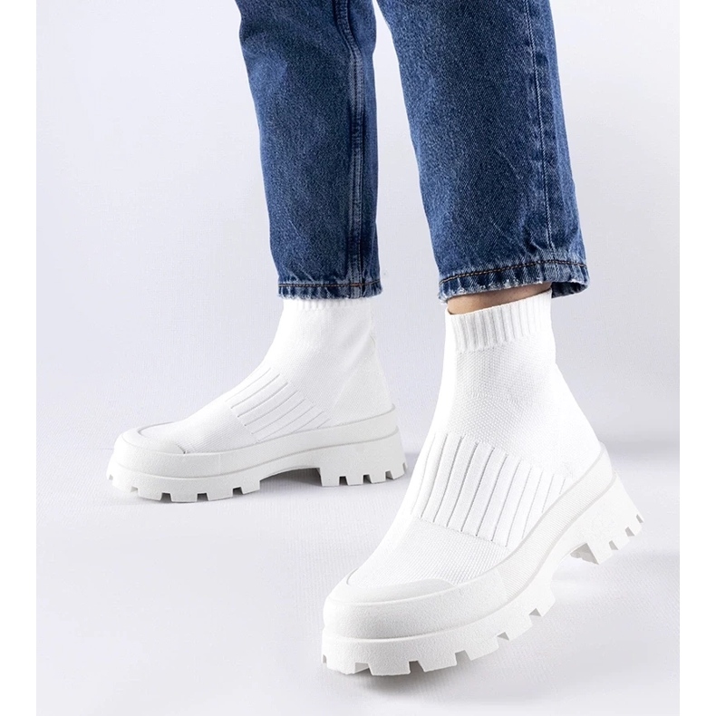 D/GMR Weiße Sneakers mit flexiblem Obermaterial Varden