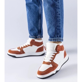 D/GMR Elizabeths weiße und braune High-Top-Sneaker