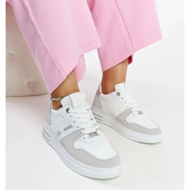 D/GMR Weiße und graue Sneakers auf der Negisti-Plattform