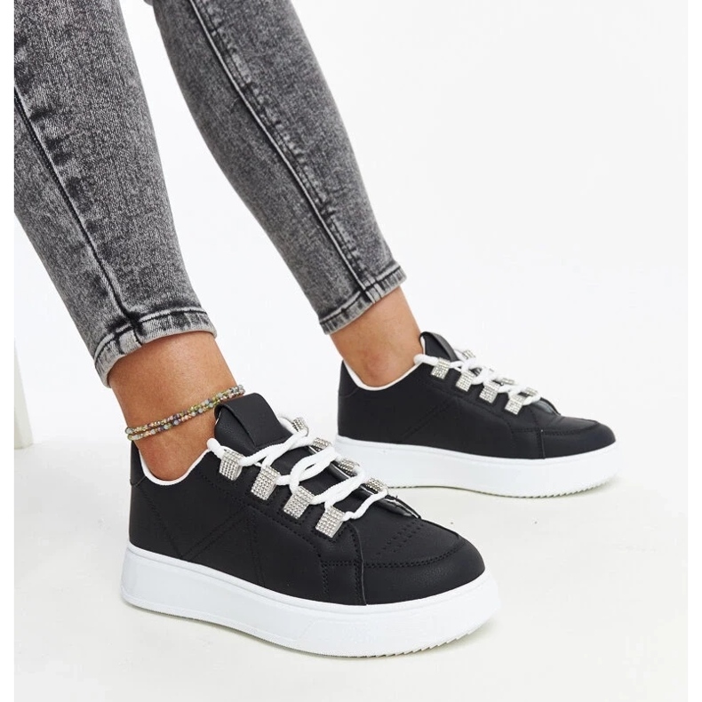 D/GMR Schwarze Walida-Sneaker mit dicker Sohle