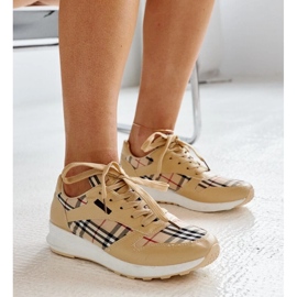 Beige Sneakers im Afifah kariert