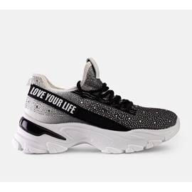 D/CEO Weiße und graue, glänzende, massive Sneakers von Senai schwarz