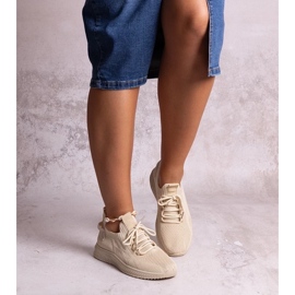 D/CEO Beigefarbene Khitam-Sportsneaker