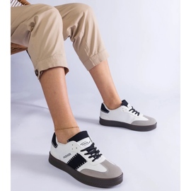 D/CEO Weiße Plateau-Sneaker mit Puente-Nähten