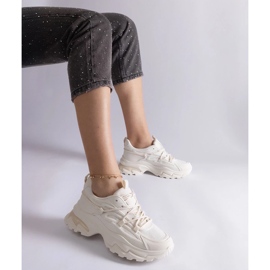 D/CEO Beige Sport-Sneaker mit massiver Roxana-Sohle