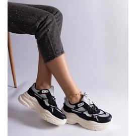 D/CEO Schwarze Sneakers mit Rigel-Glitzereinsätzen