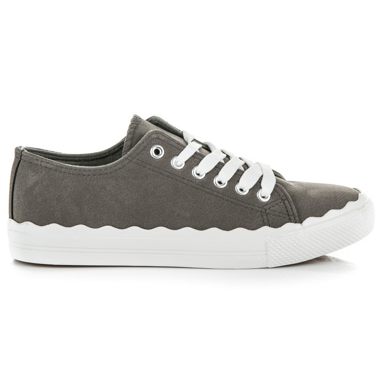 Gebundene Turnschuhe grau