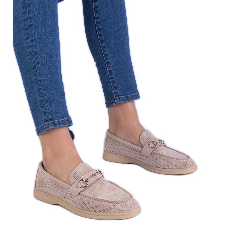 Brown Openwork Ekozamszamowe -Ladung mit einer goldenen Dekoration braun