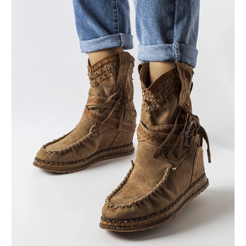 D/CEO Dunkelbraune Keilstiefel von Beausoleil