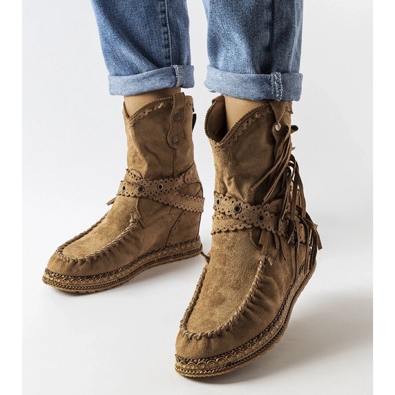 D/CEO Dunkelbraune Keilstiefel von Teodata