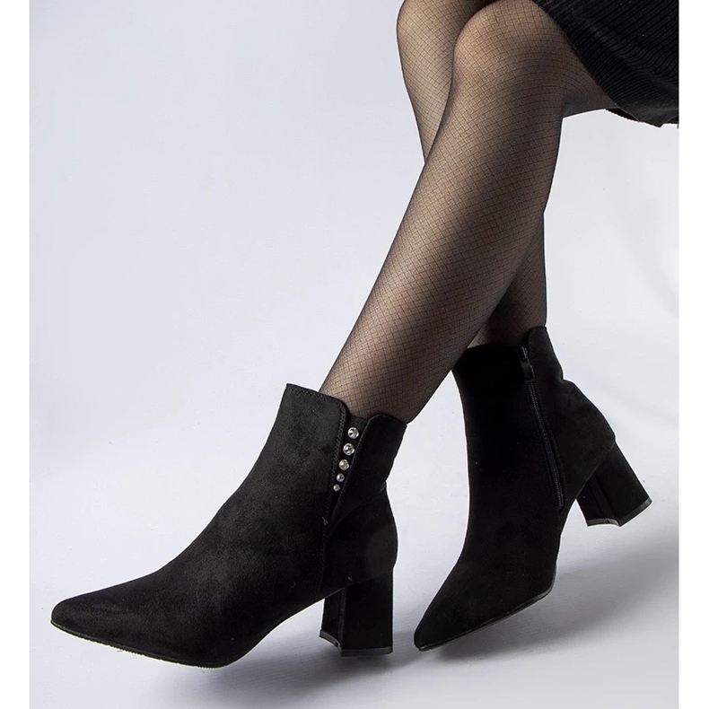 D/CEO Schwarze Stiefeletten aus Öko-Wildleder mit Pikeville-Absatz