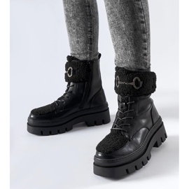 D/CEO Schwarze isolierte Arbeiterstiefel mit Highland-Schnalle