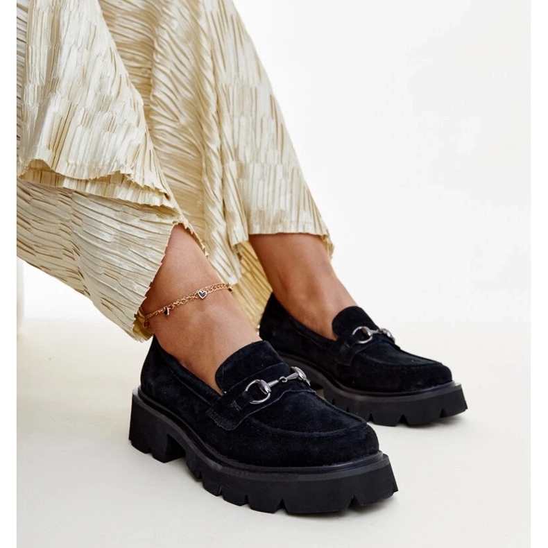 D/CEO Vinceza-Slipper aus schwarzem Leder