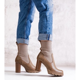 D/CEO Dunkelbeige Stiefeletten aus Asera-Faux-Wildleder