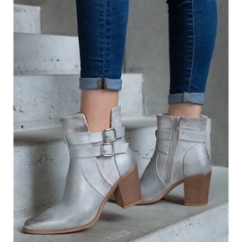 D/CEO Silberne Stiefeletten mit hohem Absatz, verziert mit einem Driss-Ausschnitt silber-