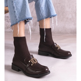 D/CEO Braune Stiefel mit Stoffobermaterial von Krisa