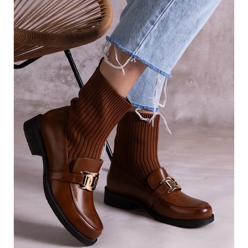 D/CEO Braune Stiefel mit Stoffobermaterial von Krisa