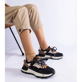 D/CEO Schwarze Turnschuhe mit einem Tiermotiv Soria dekoriert