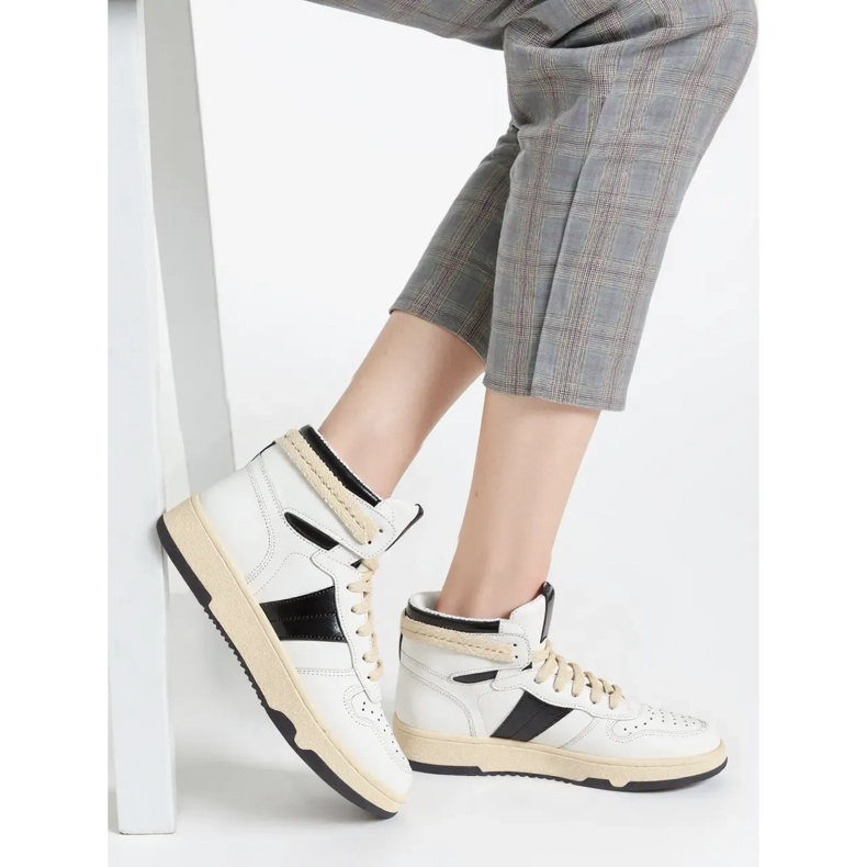 Frauen -Sneaker Wysokie Rubio White/Schwarz