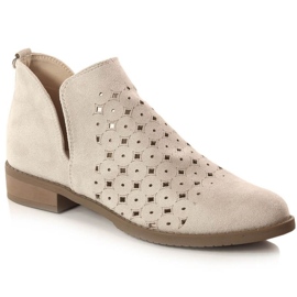 M.Daszyński Openwork -Stiefel M. Daszyński SAN12B Beige