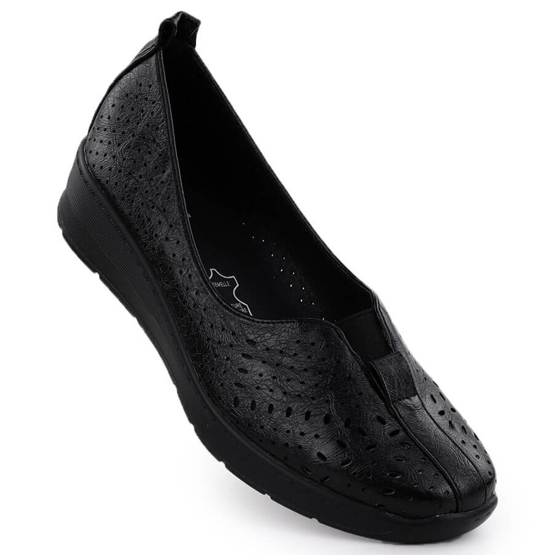 Frauenschuhe Slip-on Openwork Black Jezzi RMR1840-13 schwarz