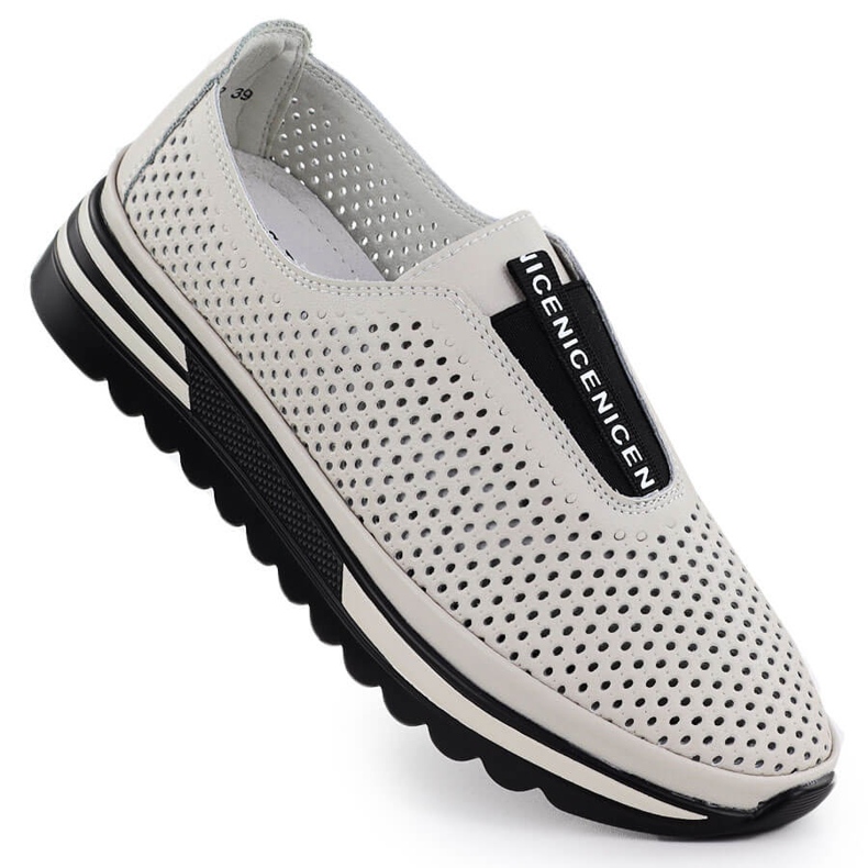 S.Barski Damen-Lederschuhe, Openwork Beige S. Barski LR51-672