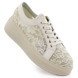 S.Barski Schuhe auf der Plattform S. Barski Hy51-059 Beige