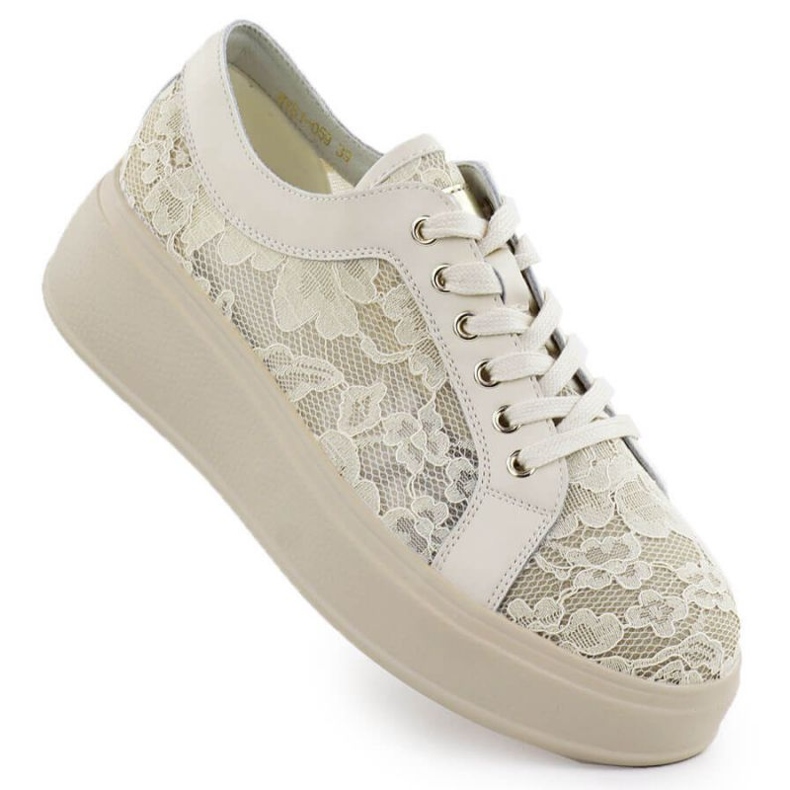 S.Barski Schuhe auf der Plattform S. Barski Hy51-059 Beige